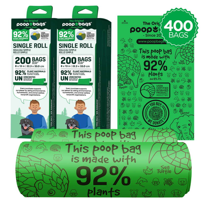 The Original Poop Bags® 92% Plants 200 Dog Waste Poop Bags