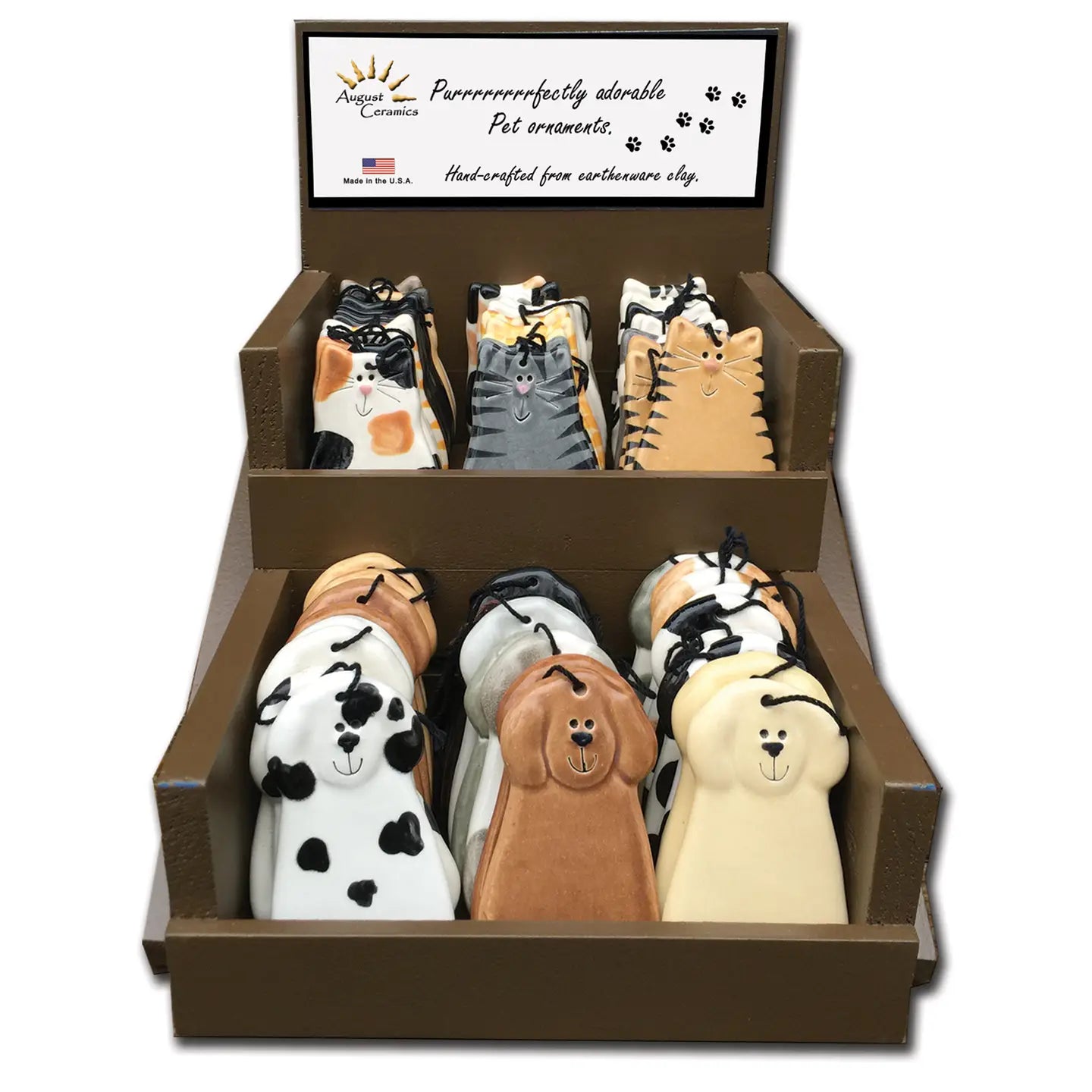 Dog & Cat Ornaments by August Ceramics