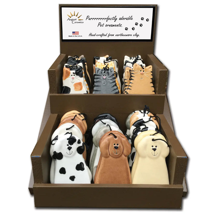 Dog & Cat Ornaments by August Ceramics