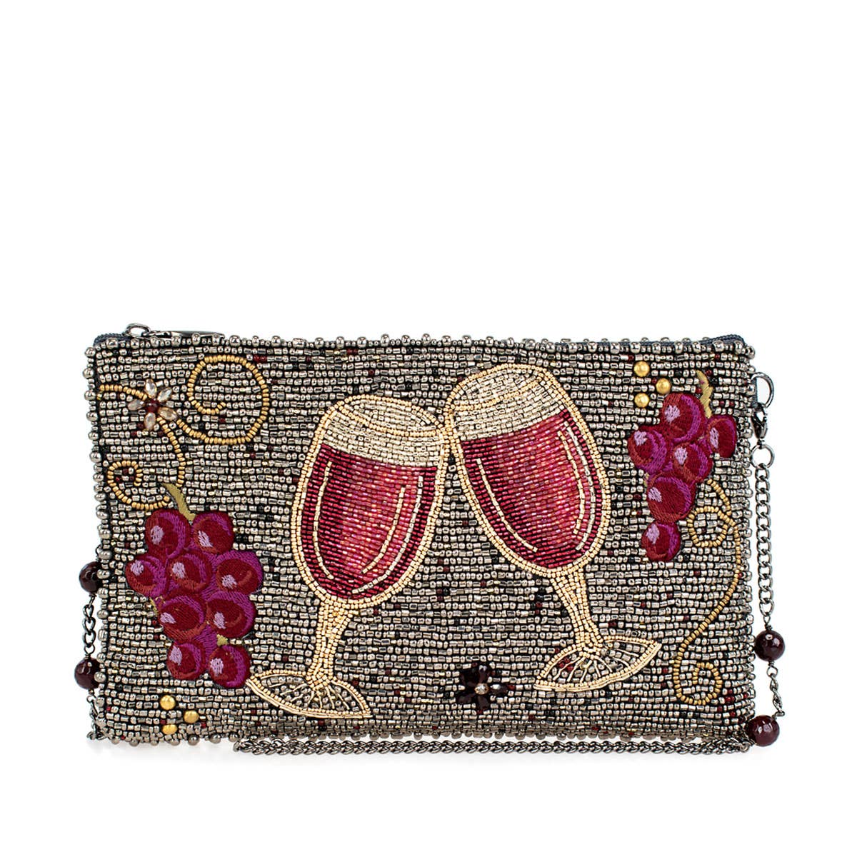 Wine Tasting Beaded Wine Glasses Crossbody Phone Bag