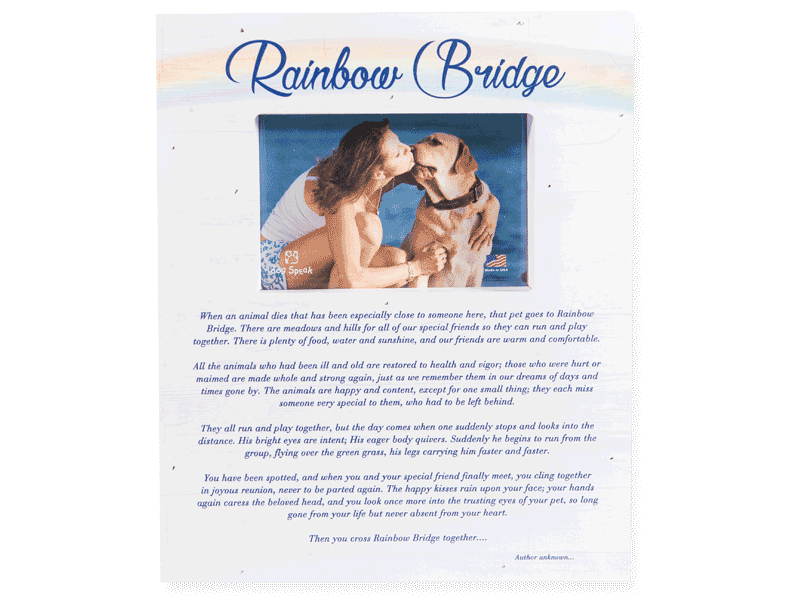 Dog Speak Memorial Frame & Sign Collection