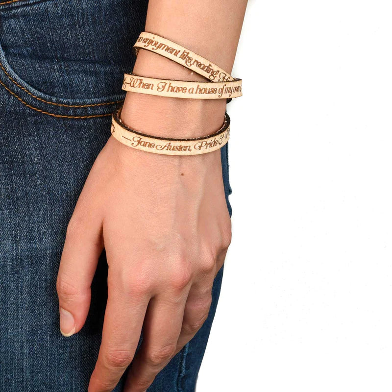 Storiarts Book Quote Leather Wrap Bracelets