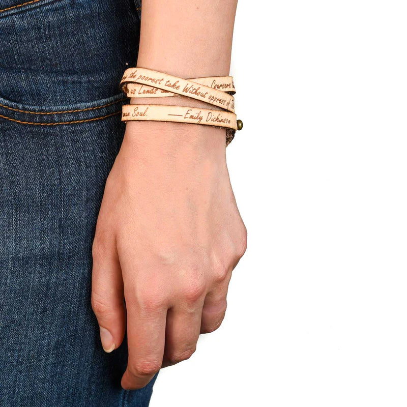 Storiarts Book Quote Leather Wrap Bracelets