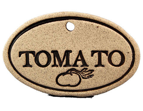 Amaranth Stoneware Garden Marker with Hanger, Garden Art