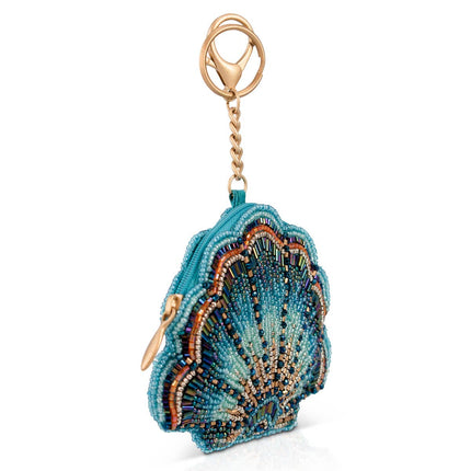 Blue Cove Sea Shell Beaded Coin Purse