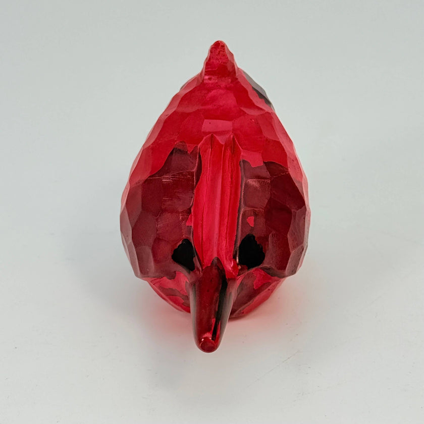 Soapstone Bird, Red Cardinal, Male, Rough carved, 5
