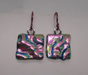 Light Pink Niobium Fused Dichroic Glass Earrings #409