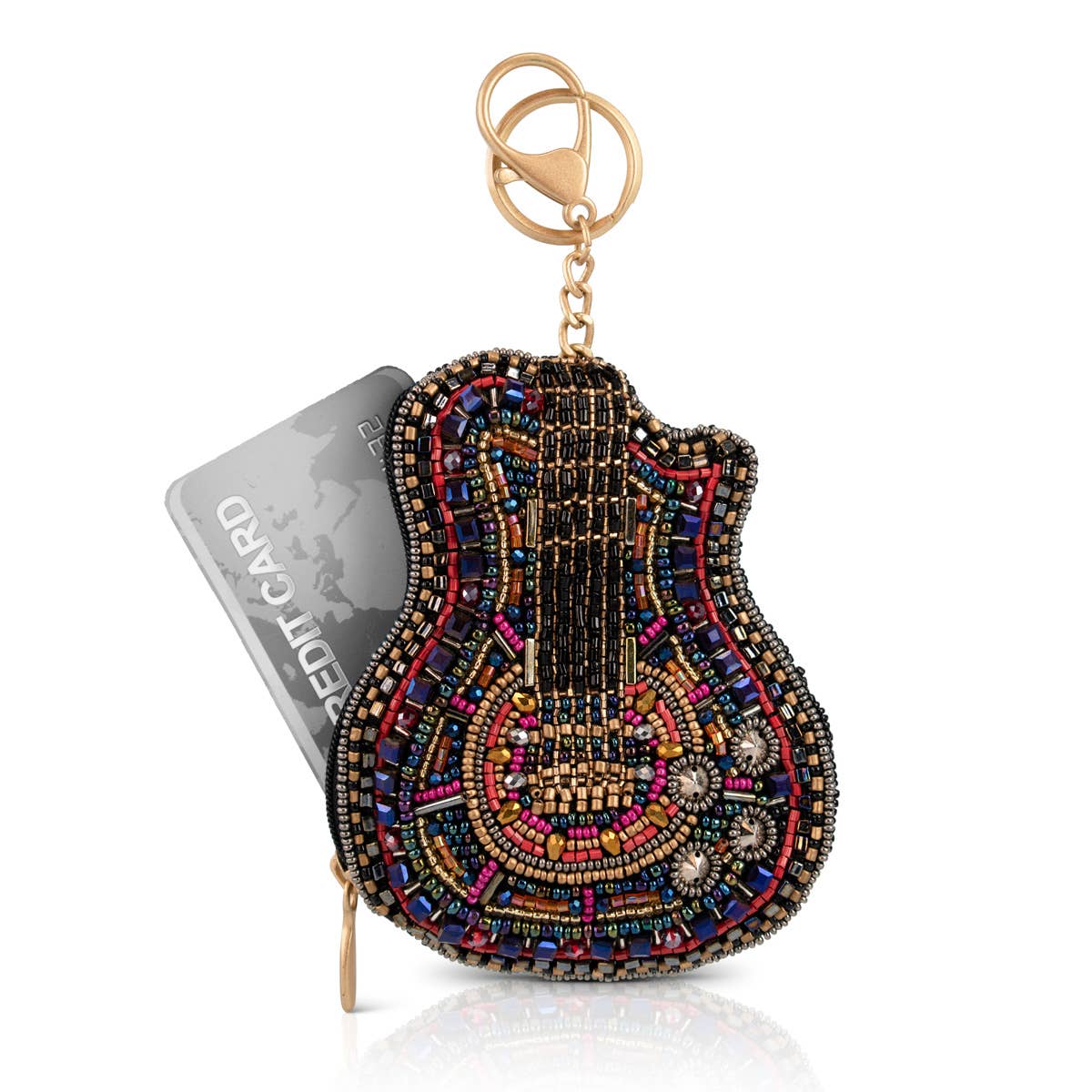 Boho Strings Guitar Beaded Coin Purse