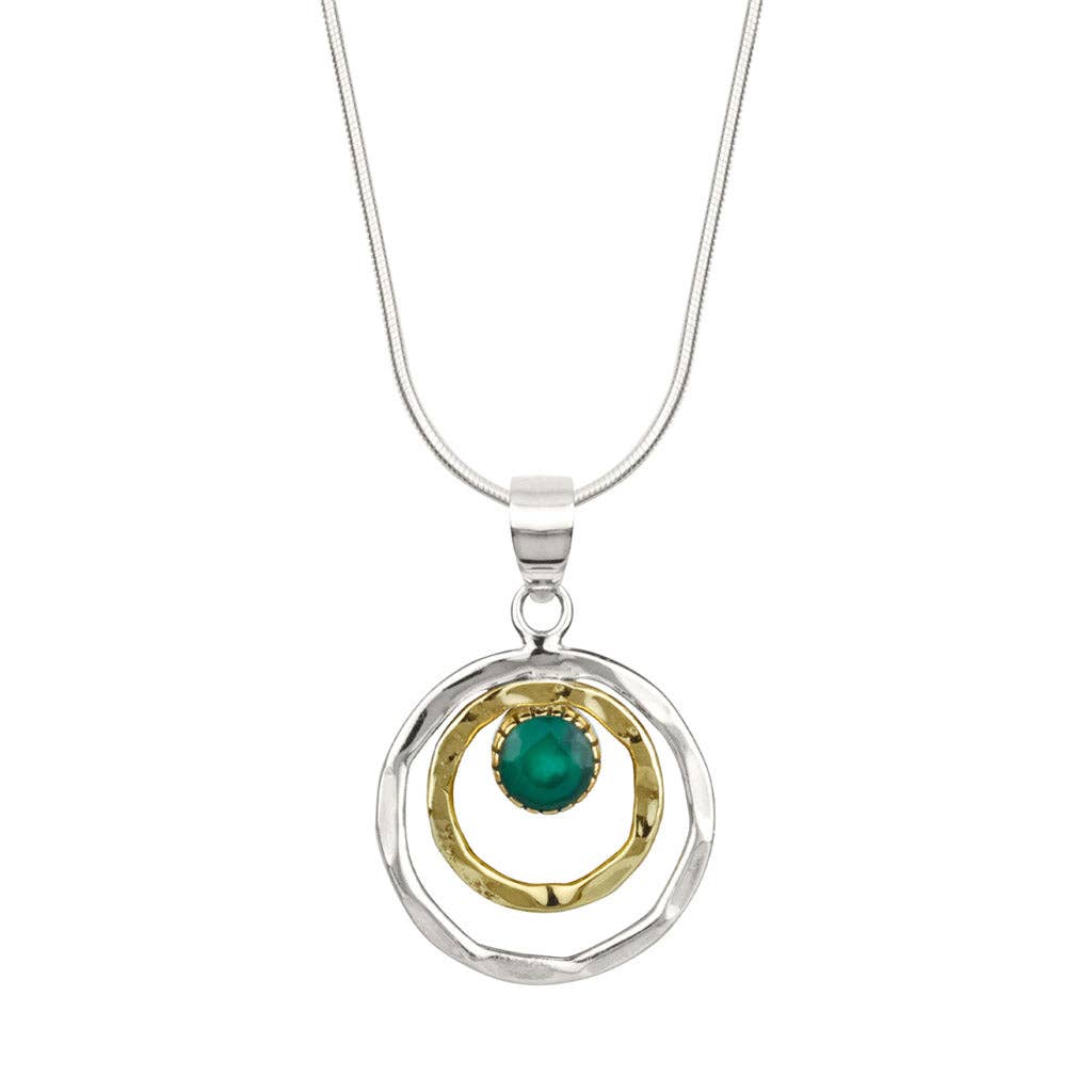 INFINITY UNIVERSE NECKLACE  - GREEN ONYX