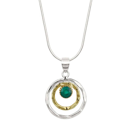 INFINITY UNIVERSE NECKLACE  - GREEN ONYX