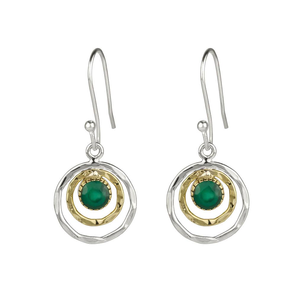 INFINITY UNIVERSE EARRINGS - GREEN ONYX