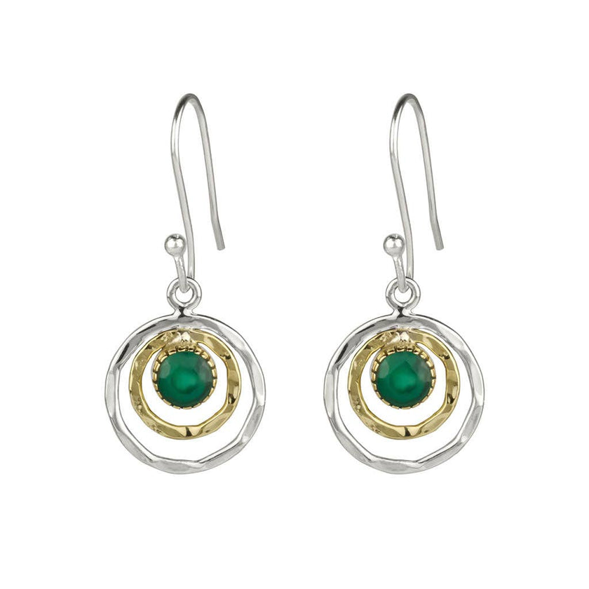 INFINITY UNIVERSE EARRINGS - GREEN ONYX
