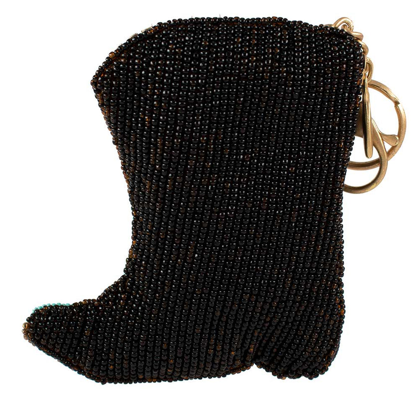 Kickin' Around Beaded Cowboy Boots Coin Purse/Key Fob