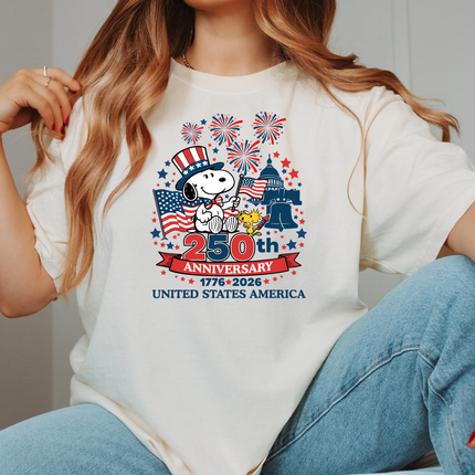 USA 250th Anniversary Snoopy Patriotic T-Shirt
