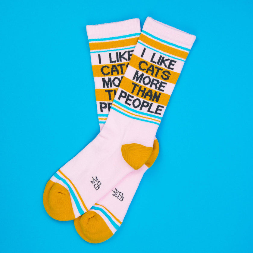 I Like Cats More Than People Gym Crew Socks
