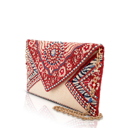 Tied & True Red and Blue Beaded Bandana Inspired Crossbody
