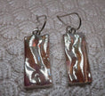 Silver Texture Sterling Silver dichroic glass earrings #438