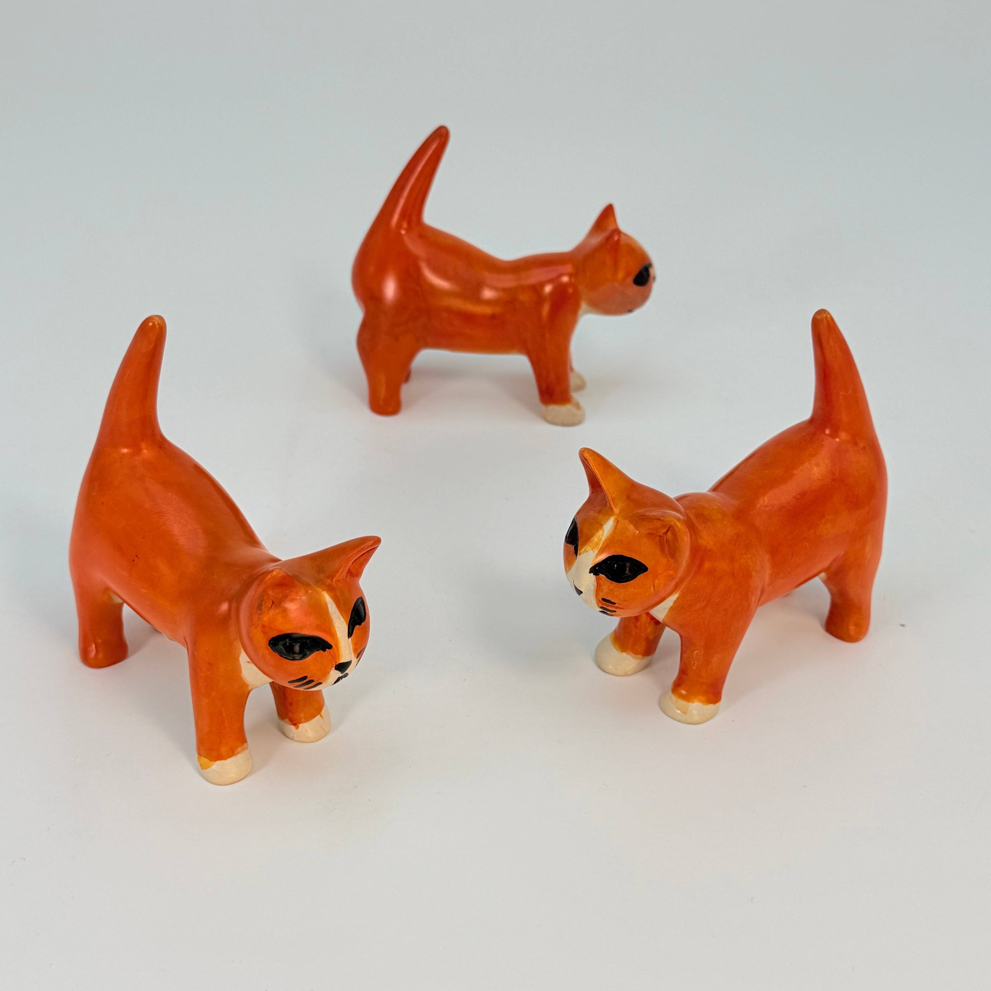 Soapstone Cat, Orange, Detailed, 4