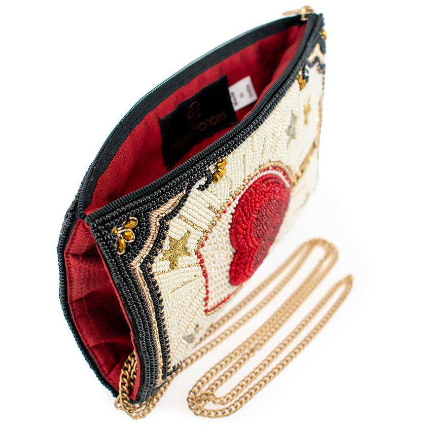 Live, Love & Wine Beaded Wine Glass Crossbody Phone Bag