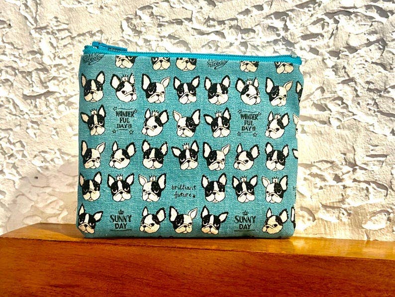 Dog Print Zipper Pouch: Coin Purse, Makeup Bag, Gift for Dog Lovers