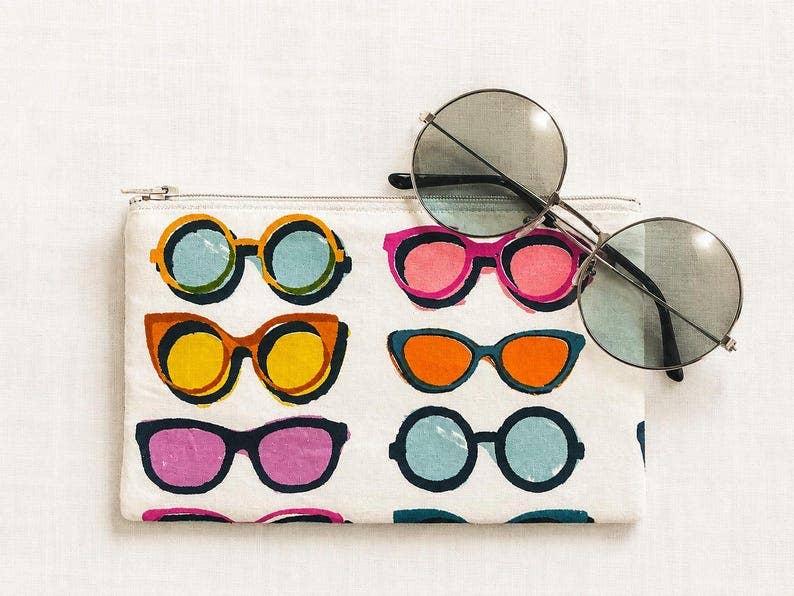 Make Up Bag, Cosmetic Case, Zipper Pouch, Coin Purse, Floral Pouch: Zippered Cosmetic Bag, Sunglasses Pouch, Back to School Supply