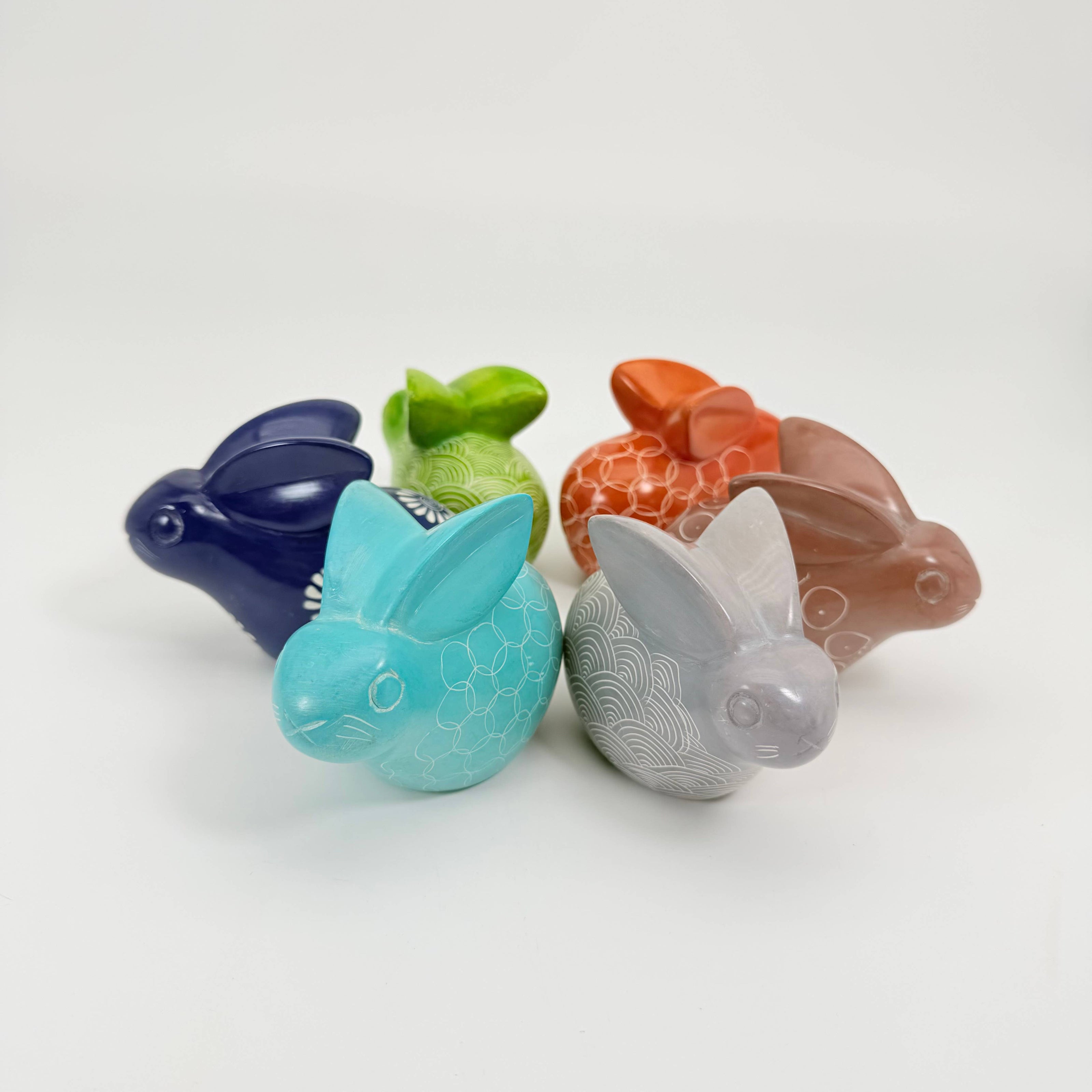 Soapstone Rabbit, Nestled  4.25