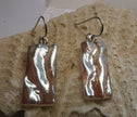 Silver Texture Sterling Silver dichroic glass earrings #438