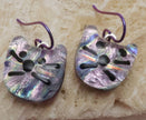Plum Dichroic Glass Hypo-allergenic Niobium  Dangle Earrings