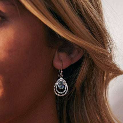 Infinity Universe Earrings - Blue Topaz