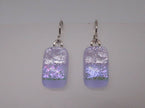 Lav Pink SilverSterling Silver dichroic glass earring #448