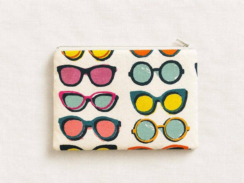 Make Up Bag, Cosmetic Case, Zipper Pouch, Coin Purse, Floral Pouch: Zippered Cosmetic Bag, Sunglasses Pouch, Back to School Supply