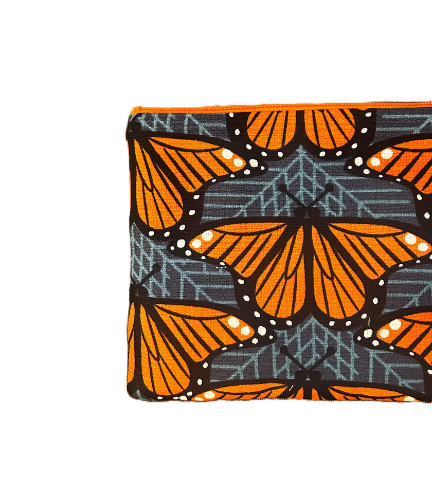 Butterfly Fabric Make Up and Pencil Zipper Pouch