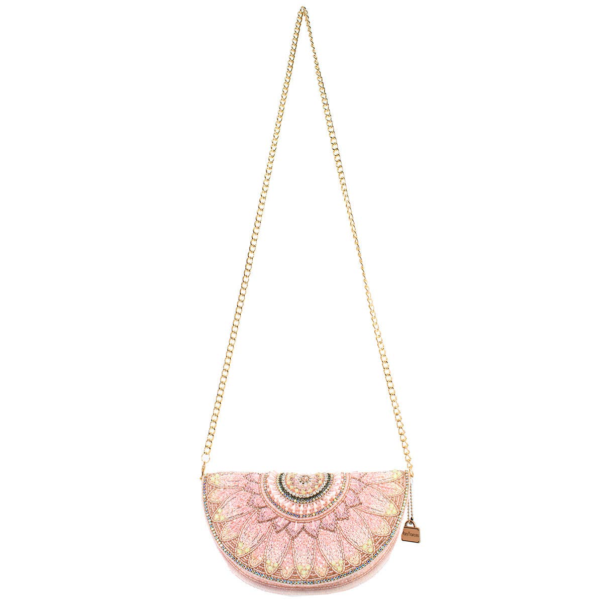 Pink Petals Large Flower Beaded Crossbody Handbag