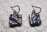 Light Pink Niobium Fused Dichroic Glass Earrings #409