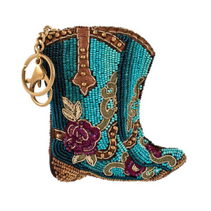 Kickin' Around Beaded Cowboy Boots Coin Purse/Key Fob