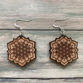 Wooden Earrings by Zen and Meow