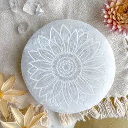 Selenite Crystal Disc Chargers