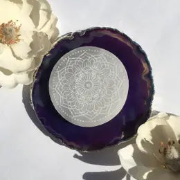 Selenite Crystal Disc Chargers