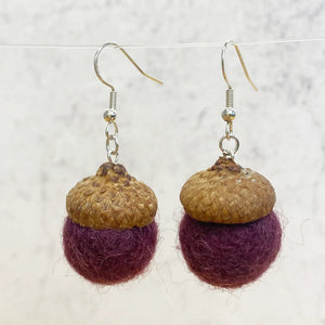 Felt Acorn Earrings by Oakwind Hollow