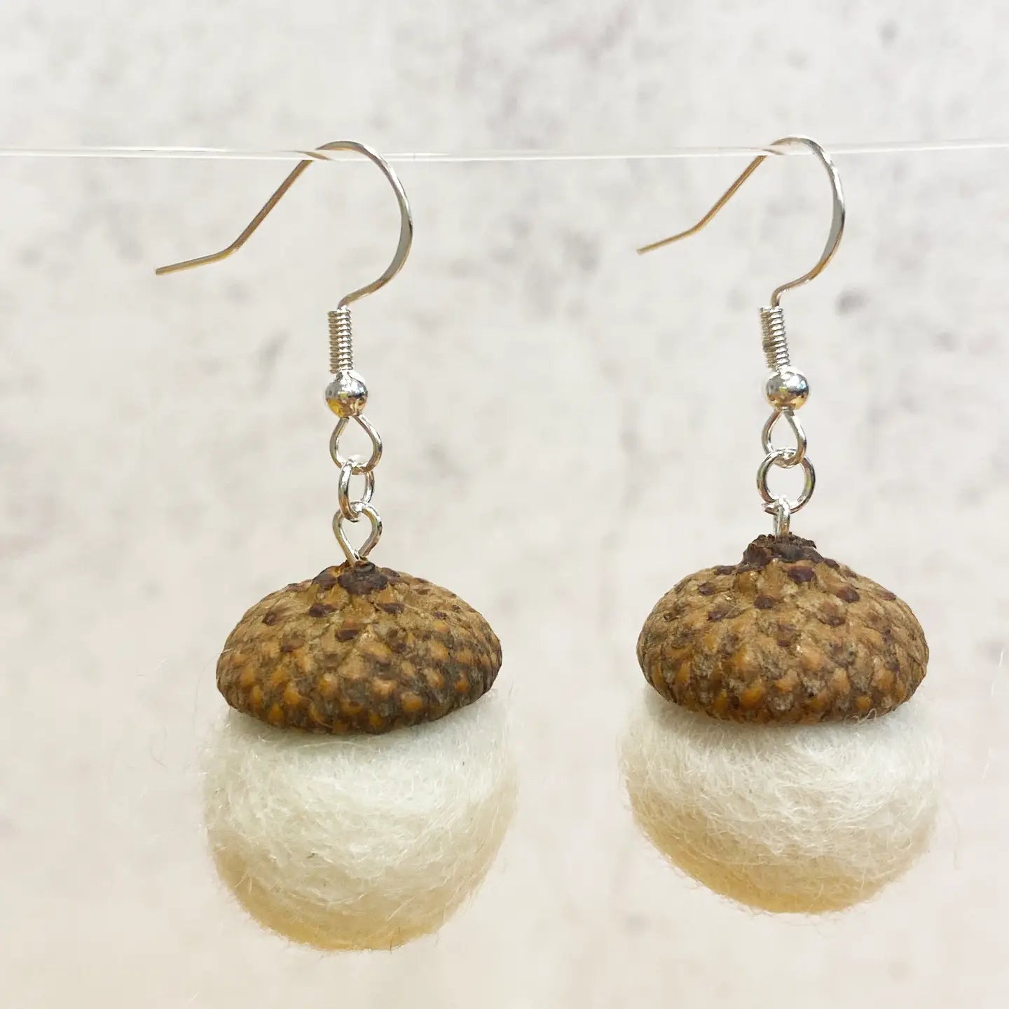 Felt Acorn Earrings by Oakwind Hollow