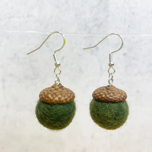 Felt Acorn Earrings by Oakwind Hollow