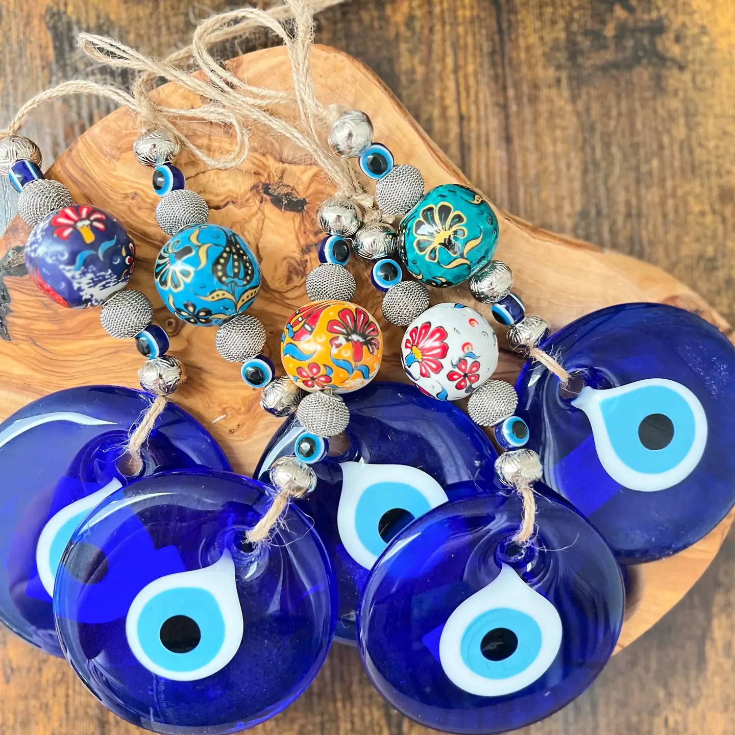 Glass Evil Eye Hanging Decor