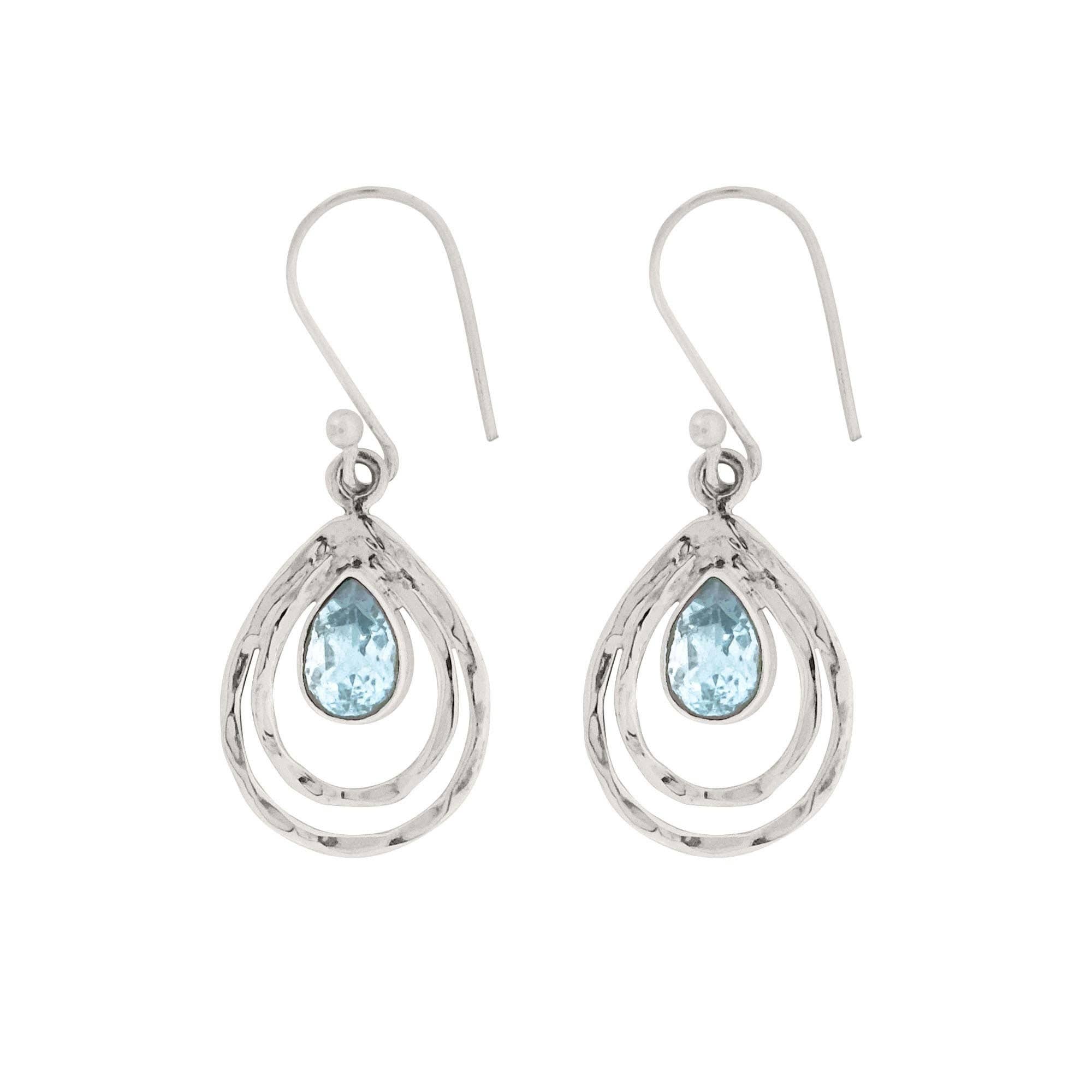 Infinity Universe Earrings - Blue Topaz
