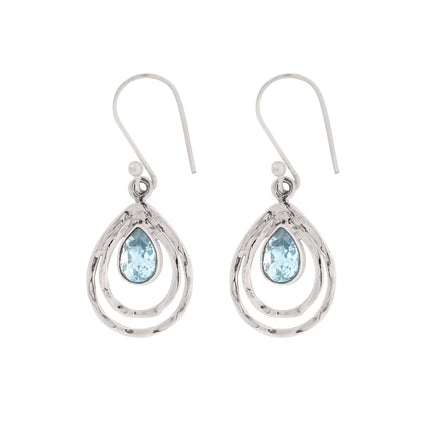 Infinity Universe Earrings - Blue Topaz