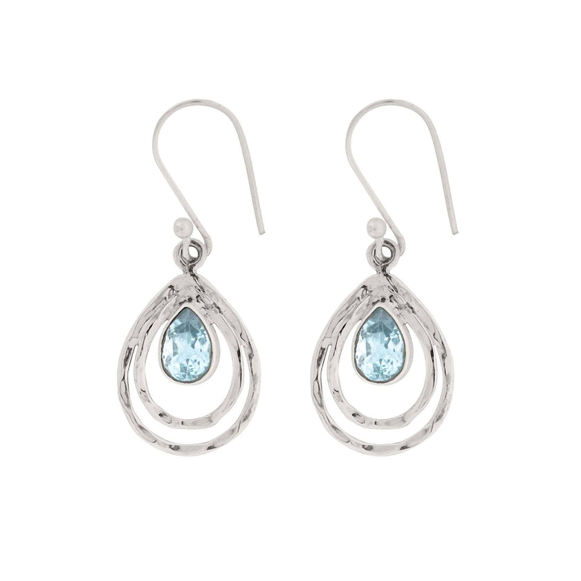 Infinity Universe Earrings - Blue Topaz