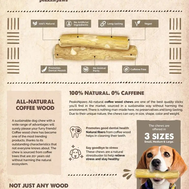 Coffee Wood Dog Chews