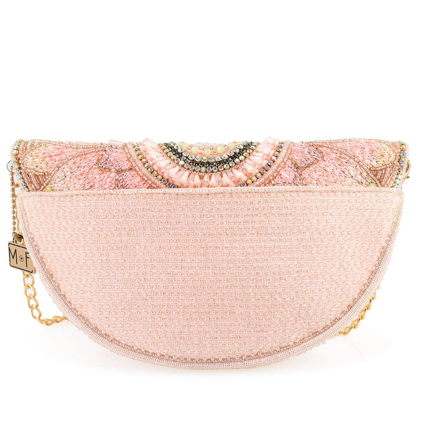 Pink Petals Large Flower Beaded Crossbody Handbag
