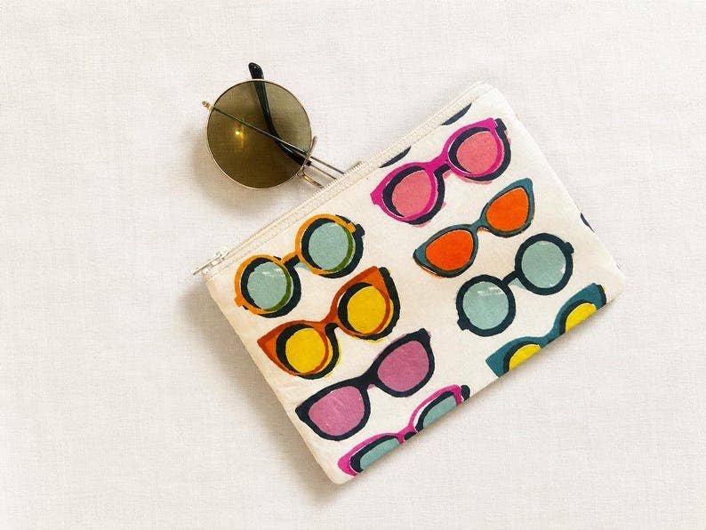 Make Up Bag, Cosmetic Case, Zipper Pouch, Coin Purse, Floral Pouch: Zippered Cosmetic Bag, Sunglasses Pouch, Back to School Supply