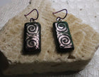 Niobium Purple spiral fused dichroic glass earrings  #448