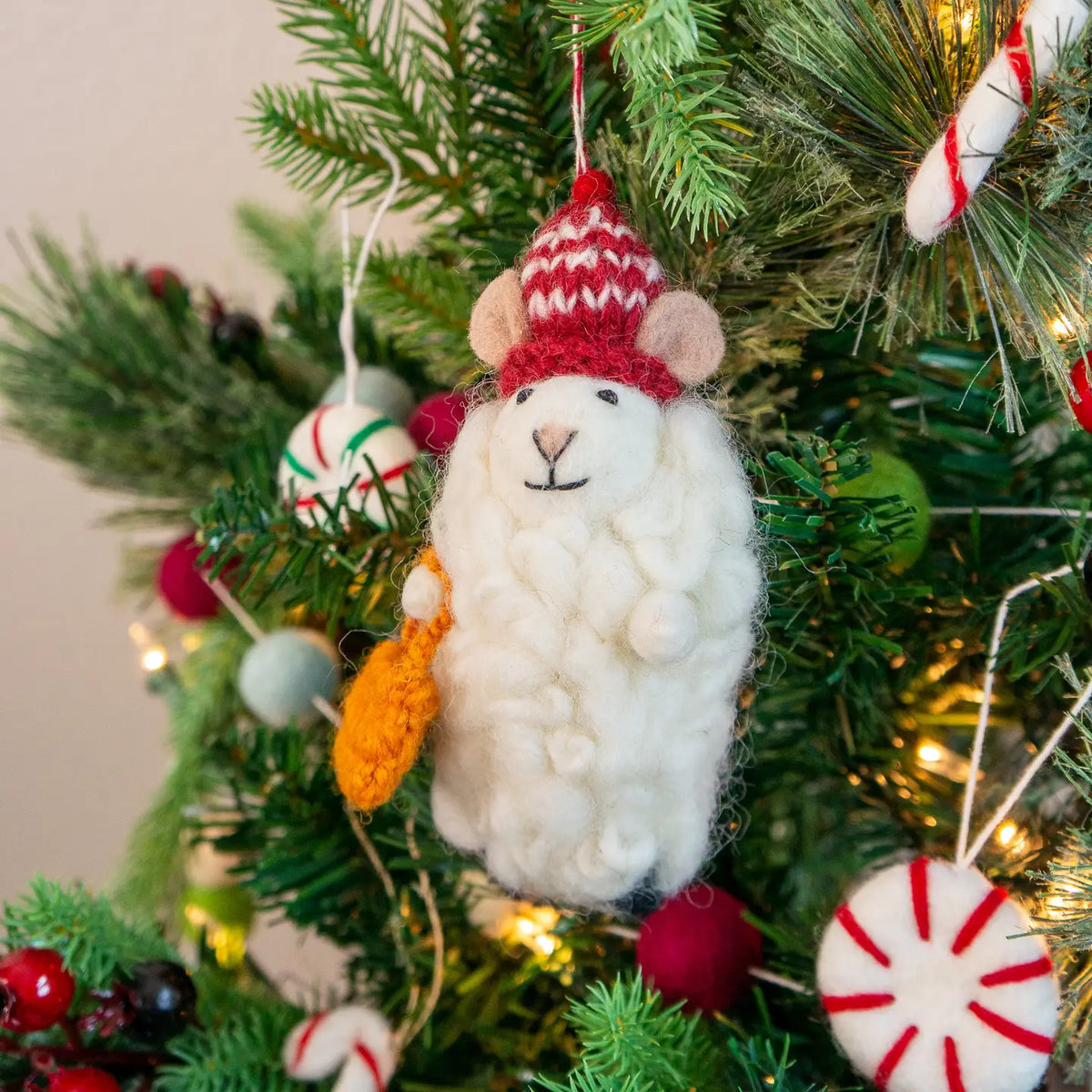Friendsheep Wool Holiday Ornaments and Garland
